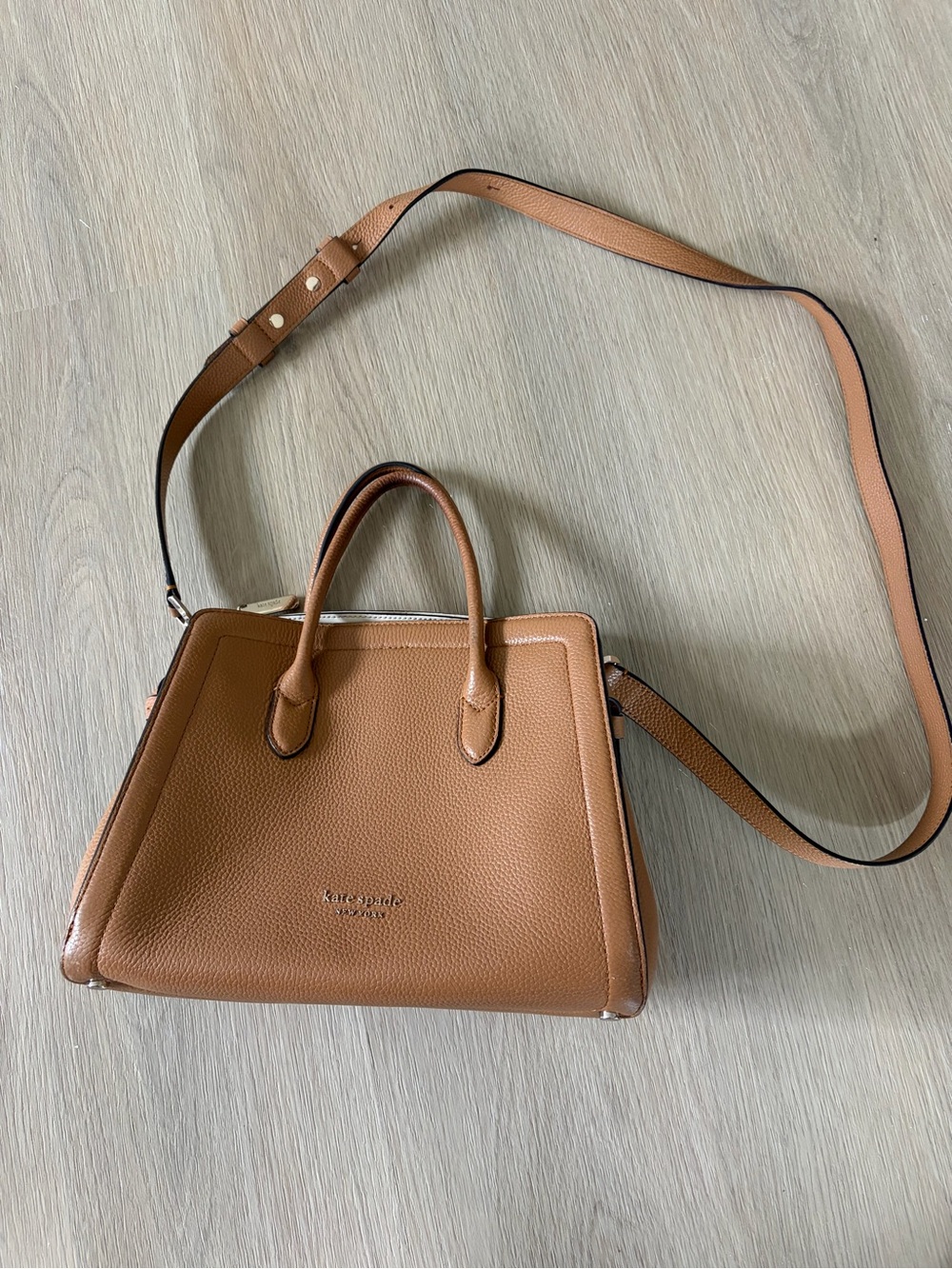Kate Spade Brown Leather Handbag with Crossbody Strap